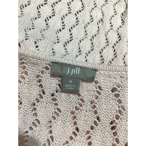J.Jill Light Pink 3/4 Sleeve Waterfall Shawl Sweater - Picture 7 of 9